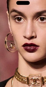 STARPIECE! CHANEL SPRING 23P RUNWAY TRANSPARENT CC Gold Metal Hoops EARRINGS - Picture 1 of 11