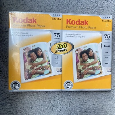 Kodak Premium Photo Paper Gloss 4" x 6" 150ct Instant Dry NEW Sealed Made In USA - Image 1 of 4