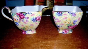 Royal Winton Grimwades LTD. Chintz Marion Creamer & Sugar Bowls 1995 - Picture 1 of 5