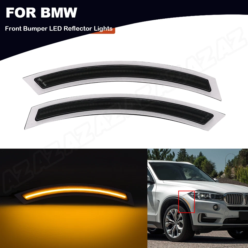 Smoked LED Front Bumper Side Marker Reflector Light For 13-18 BMW X5 F15 M F85 Foto 1 de 4