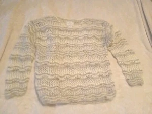 Vintage Express Tricot Handknitted Pullover Sweater Women Beige Gray Size Large  - Picture 1 of 5