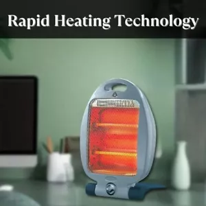 Calentador eléctrico halógeno 800 W calentadores de habitación portátiles independientes de cuarzo 2 tubos - Imagen 1 de 6
