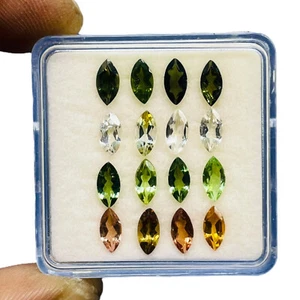 VVS 16 Pcs Natural Tourmaline 7x3.5mm Marquise Cut Loose Untreated Gemstones Lot - Picture 1 of 7