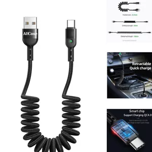 Cavo di ricarica USB Type-C a spirale cavo dati per Samsung S25 S24 S23 S22 S21 Ultra - Foto 1 di 11