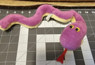 14" Vintage Bean Bag Animals Knickerbocker Purple Snake Stuffed Plush Toy Rattle - Image 1 of 4