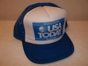 Vtg UNWORN USA TODAY AMERICA'S NEWSPAPER MESH TRUCKER SNAPBACK HAT - Picture 1 of 5