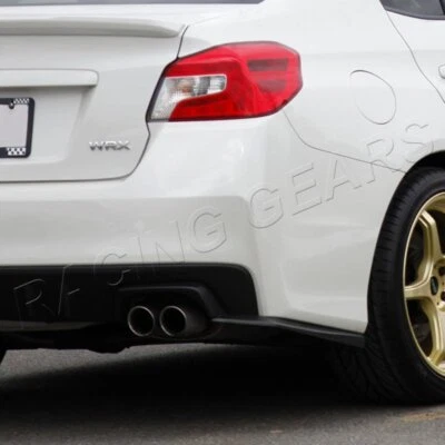 PARAGOLPES TRASERO NEGRO ESTILO OE SUBARU WRX STI 2015-2021 LABIO CENEFA ESPATA 2 PIEZAS Foto 1 de 4