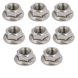 8 tuercas de brida hexagonal de acero inoxidable 304 paso fino métrico paso fino paso M10 x 1,25 mm - Imagen 1 de 6