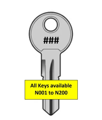 Fits Thule Roof Rack - Pod - Ski Rack - N001 to N200 - 001-200 - Replacement Key - Image 1 of 2