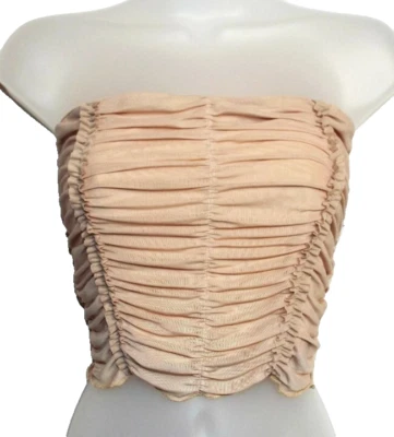LILYLULU 💕 BEIGE BODICE  RUCHED CAMISOLE TOP 💕SIZE 10 #DSD* - Image 1 of 3