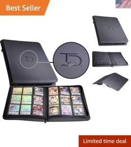 Raccoglitore Carte Pelle 9 Tasche Pagine TCG Portaoggetti per Pokemon Yu-Gi-Oh - Foto 1 di 11