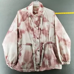 NEU Maurices Damen XL/0X Windbreaker Jacke rosa Krawatte gefärbt umzingelte Taille neu mit Etikett - Bild 1 von 11