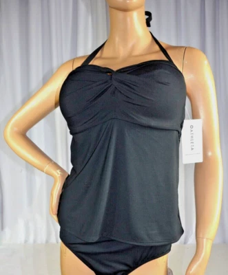 Nuevo con etiquetas $89 Athleta 38D/DD 38 D 38 DD Negro Hampton Sujetador Copa Tankini Natación Top #798481 Foto 1 de 4