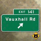 New Jersey Parkway Exit 141 Vauxhall Road Highway Sign Garden 35X21