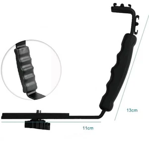 Heavy Duty Photo Video L bracket with 2 Standard Hot Shoe Mount for Light Camera - Picture 1 of 7