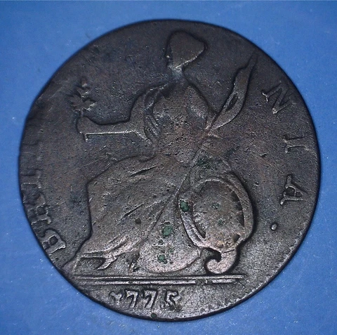 COLONIAL ERA 1775 EVASION HALFPENNY - FORERUNNER OF EARLY COPPERS - *19662751 🌈 Cover