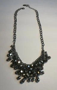 Halskette Collier Perlen Antrazith - Bild 1 von 2