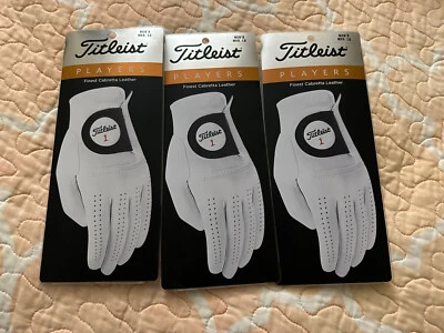 New Titleist Players Cabretta Leather - Lot of 3 Golf Gloves Medium Large M-L - Image 1 of 4