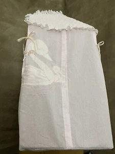 Vintage Girls Diaper Stacker Holder Hanger Pink Polkadot Swan Large Glenna Jean - Picture 1 of 7
