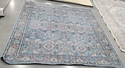 RUST / BLUE 6'-7" x 6'-7" Back Stain Rug, Reduced Price 1172759199 SEP584P-7SQ - Image 1 of 4