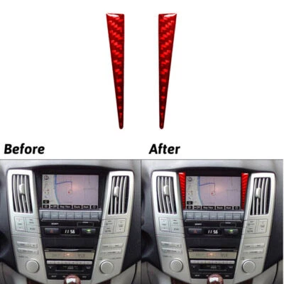 For LEXUS RX330 2004-2006 350 2006-2009 Red Carbon Fiber Navigation System Trim Foto 1 de 4