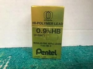 Pentel Hi-Polymer lead refill 0.9mm REGULAR fine #50-HB-9 (12 individual tubes) - Picture 1 of 1