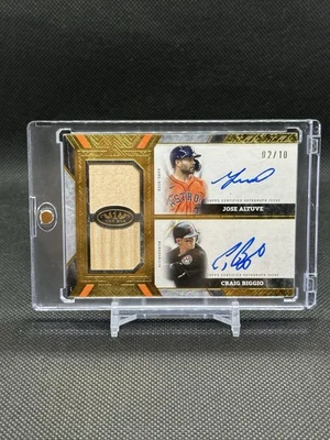 2025 Topps Tier One Jose Altuve & Craig Biggio Dual Bat Relic Auto Gold /10 - Image 1 of 4