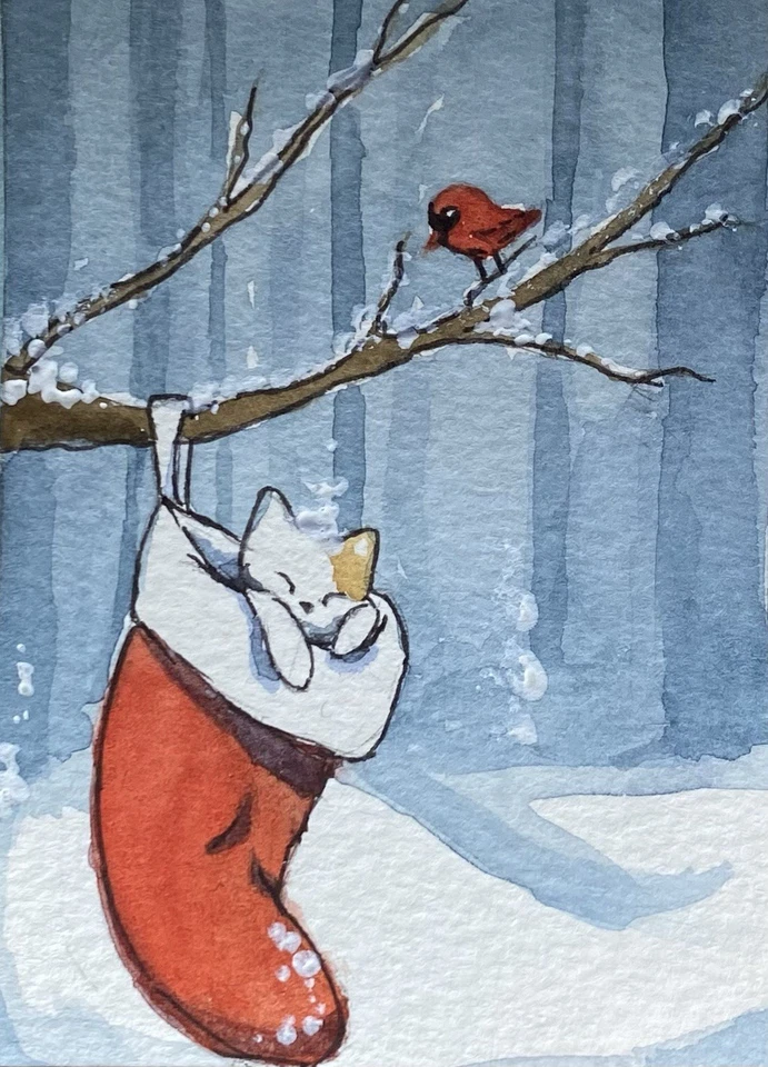 ACEO Original Mixed Media Painting Art - Image 1 of 1