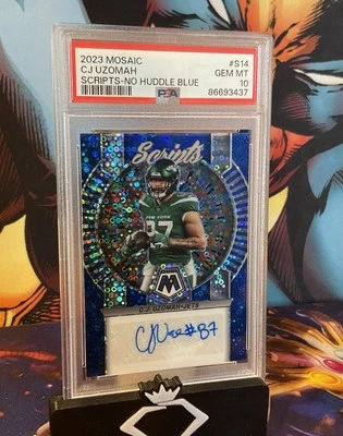🔥2023 Mosiac #S-14 Scripts-No Huddle Blue CJ Uzomah Psa 10 Gem Ny Jets - Image 1 of 4
