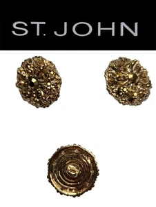 St John Knits (0.85) Inch Gold Tone Gold Crystal Replacement Buttons - Picture 1 of 1