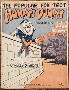 vintage RAGTIME sheet music HUMPTY DUMPTY ~ NOVELTY RAG by Charley Straight 1914 - Picture 1 of 1
