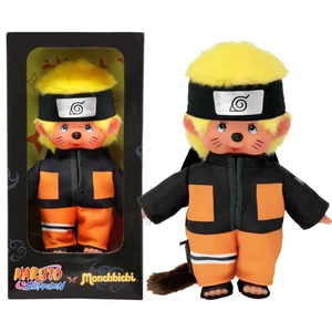 Bandai Monchhichi Naruto Shippuden Plüschtier 80er kultiger Affe weich BESCHÄDIGTE BOX - Bild 1 von 3