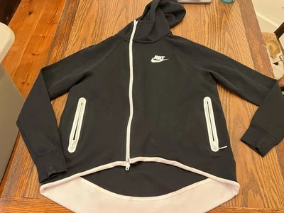 Chaqueta NIKE blanca/negra TECH POLAR para mujer con cremallera completa talla M - rara Foto 1 de 3