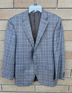 Chaqueta Blazer Canali 1934 Gris Azul Cuadros Lana Fina 2 Botones Talla US 40 R - Imagen 1 de 5