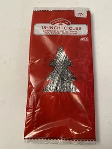 Holiday Time Christmas Tinsel Silver Ghiaccicles 18" 1000 fili albero retrò lametta - Foto 1 di 2