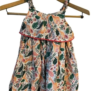 C&C California Dress Girls Green and Pink Casual  with Ruffled Tiered Design - Picture 1 of 3