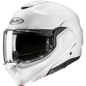 HJC F100 Plain Pearl White Flip Front Motorcycle Helmet Flip-Back Modular System - Picture 1 of 10