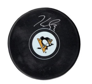 Jake Guentzel autographed signed logo puck NHL Pittsburgh Penguins JSA COA - Picture 1 of 3