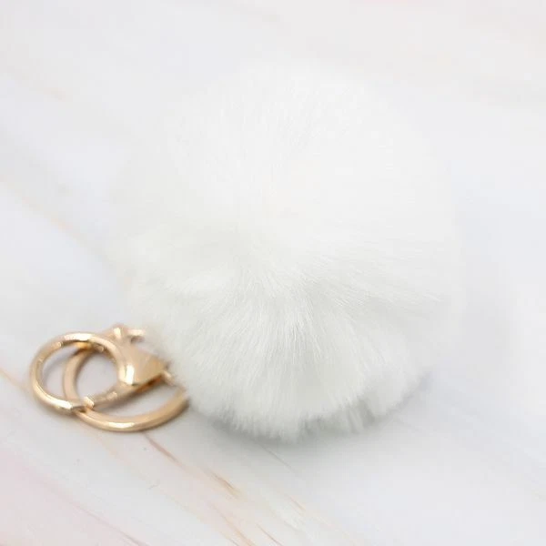 Chaveiro Berloque Pom Pom - Branco - Imagem 1 de 1