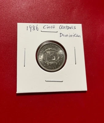 1986 CINCO CENTAVOS Dominican Republic COIN - NICE WORLD COIN !!! - Image 1 of 2