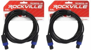 2 Rockville RCSS1610 10' 16 AWG 100% Copper Speakon to Speakon Pro Speaker Cable - Picture 1 of 2
