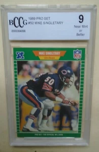 1989 Pro Set #50 Mike Singletary Beckett graded BCCG Mint 9 BEARS HOF Super Bowl - Picture 1 of 10