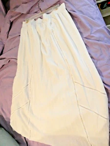 Old Navy White Lined Maxi Skirt Guazey with Lacey Stripes Size 1X Elastic Waist - Picture 1 of 5