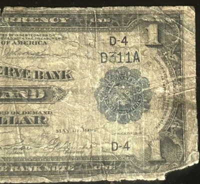 (LOW THREE DIGIT!) $1 Rare Cleveland Green Eagle Fancy Serial Number D311A 1918 - Image 1 of 4