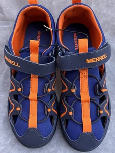 Merrell Unisex-Child Hydro Explorer Water Shoes Navy Blue/ Orange Size 3M New - Picture 1 of 13