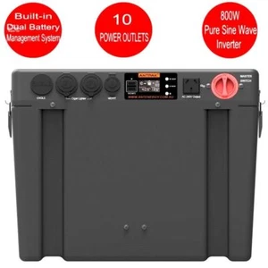 ANTPAK Lithium LiFePO4 BATTERY BOX DUAL ISOLATOR INVERTER DC DC CHARGER SOLAR - Picture 1 of 10