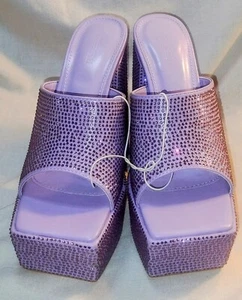 Forever 21 Lavender Embellished Platform Shoes Size 6 - Picture 1 of 14