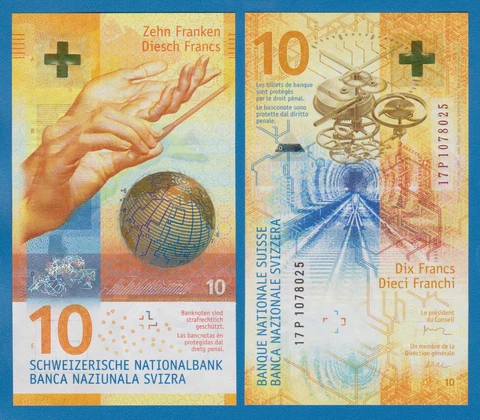 Switzerland 10 Franks P 75 2017 UNC Cover