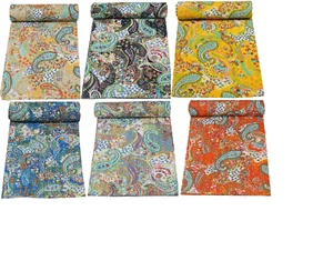 King Floral Quilt Tagesdecke Überwurf Baumwolldecke Indische Handarbeit Kunst Kantha Quit - Bild 1 von 49