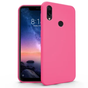 Cover Custodia Tpu Soft SIlicone Morbido per Xiaomi Redmi Note 6 Pro Fuxia Fluo - Foto 1 di 6